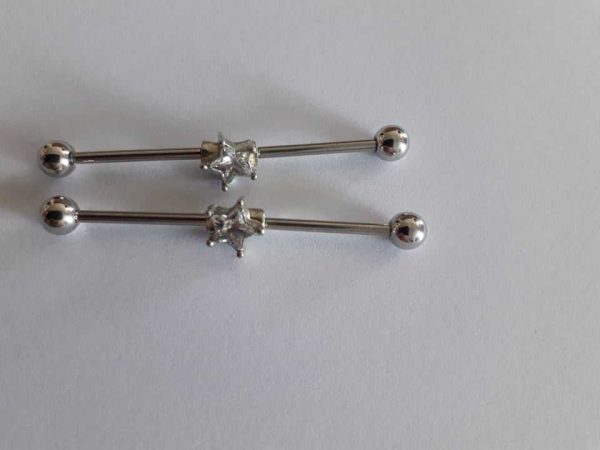 Köprü Piercing Beyaz Taşlı