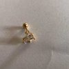 Gold Beyaz Kalp Taşlı Piercing - Görsel 2